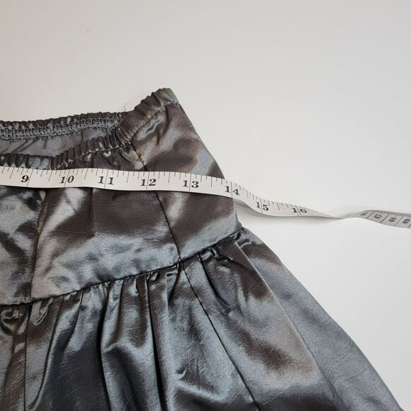 Jona Michelle Skirt, Girls 7, Silver Satin, Floral Embellishment, Tulle Hem, EUC - Picture 9 of 10